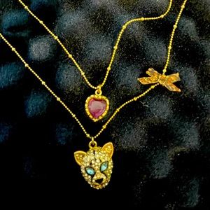 Rare and unique two-chain Betsey Johnson necklace